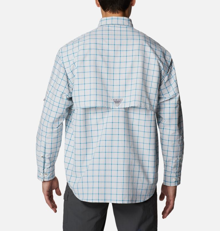 Thumbnail: Men’s PFG Super Bahama Long Sleeve Shirt, Color: Cool Grey Gingham Grid, image 2