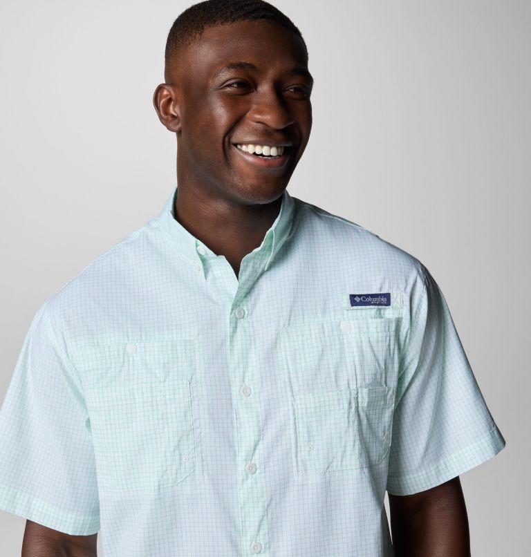 Men’s PFG Super Tamiami Short Sleeve Shirt, Color: Glaze Green Multi Gingham, image 5