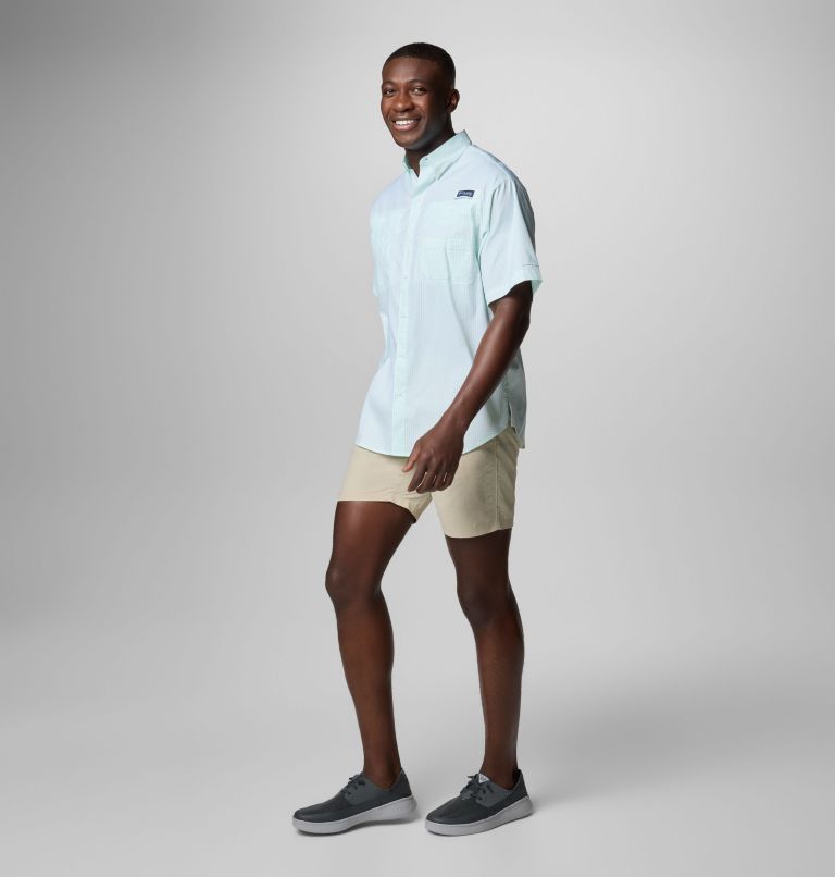 Men’s PFG Super Tamiami Short Sleeve Shirt, Color: Glaze Green Multi Gingham, image 2