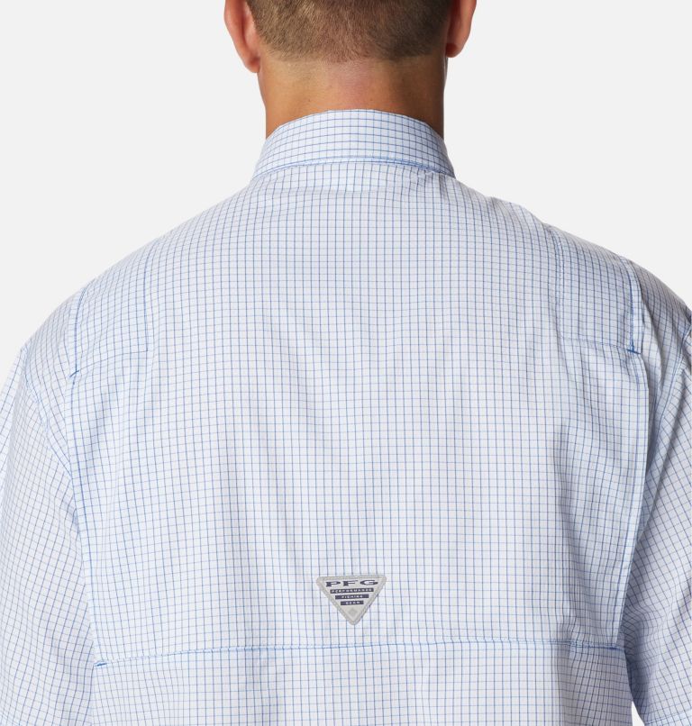 Men’s PFG Super Tamiami Short Sleeve Shirt, Color: Vivid Blue Multi Gingham, image 5