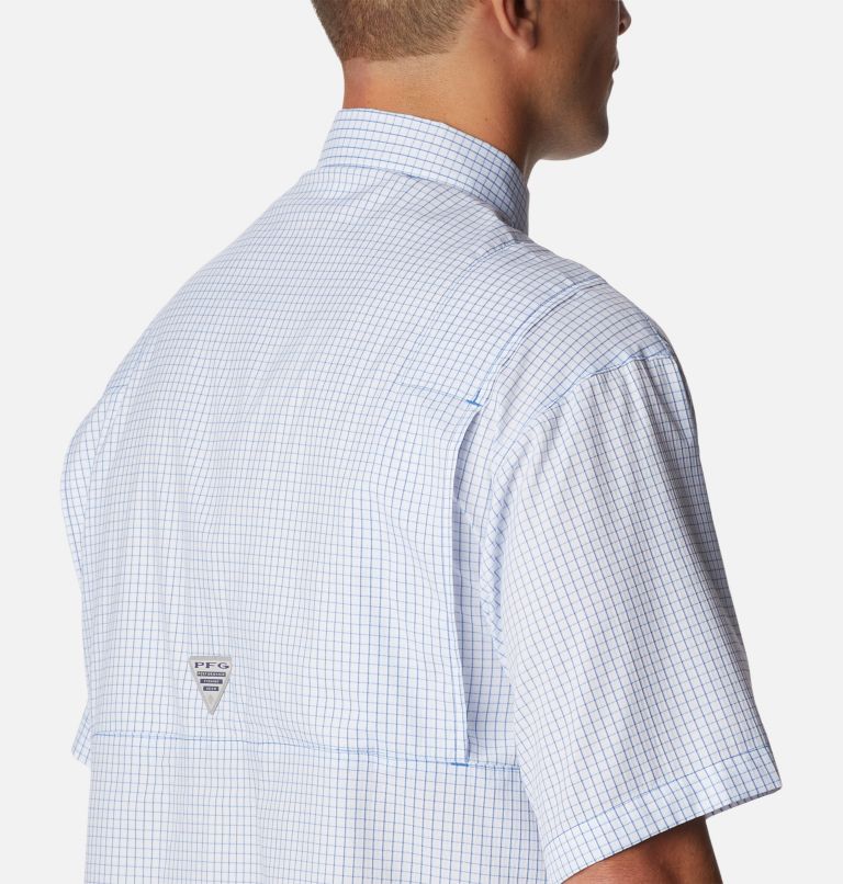 Men’s PFG Super Tamiami Short Sleeve Shirt, Color: Vivid Blue Multi Gingham, image 6