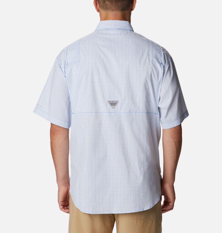 Men’s PFG Super Tamiami Short Sleeve Shirt, Color: Vivid Blue Multi Gingham, image 2