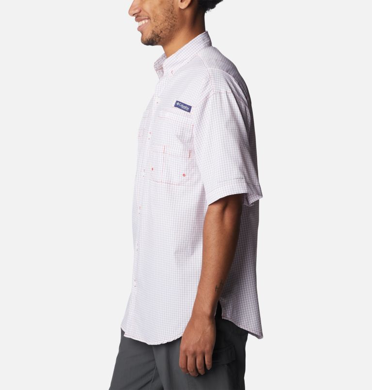 Men’s PFG Super Tamiami Short Sleeve Shirt, Color: Sunset Red Multi Gingham, image 3
