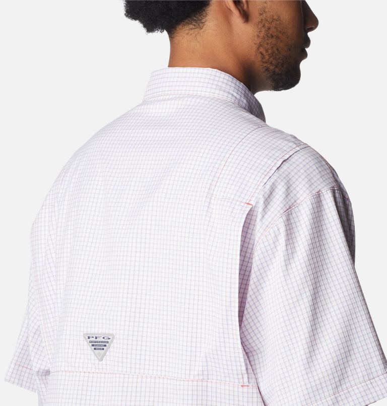 Men’s PFG Super Tamiami Short Sleeve Shirt, Color: Sunset Red Multi Gingham, image 5