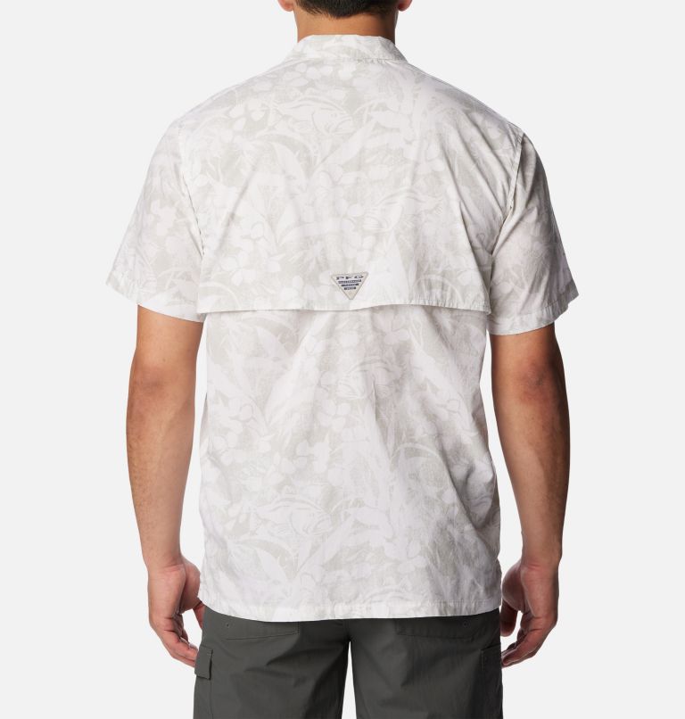 Thumbnail: Men’s PFG Trollers Best Short Sleeve Shirt, Color: Cool Grey Basstyle Print, image 2