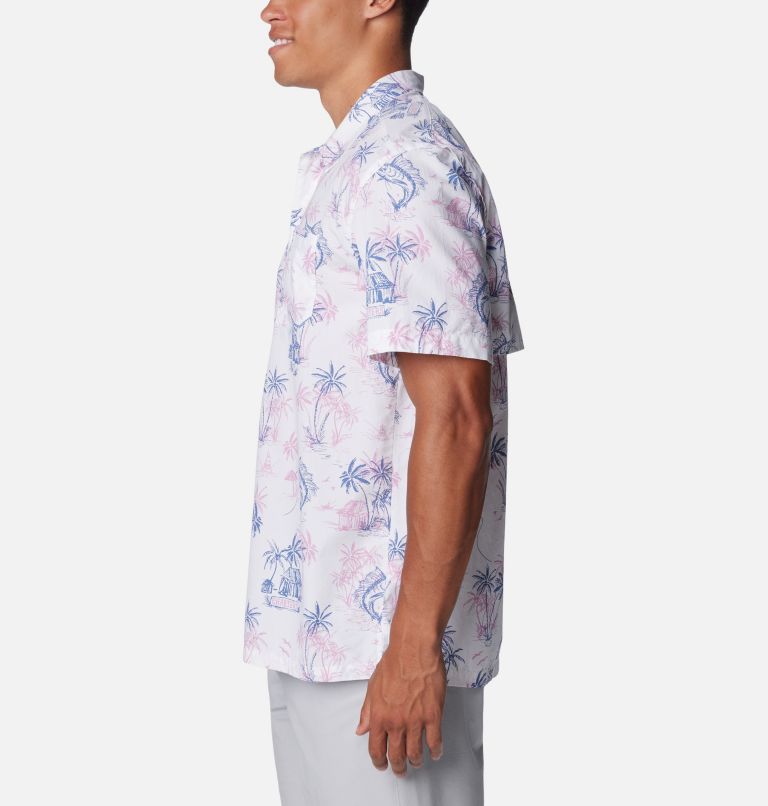 Men’s PFG Trollers Best Short Sleeve Shirt, Color: White, Scribbled, image 3