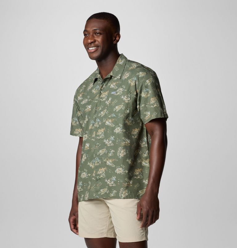 Men’s PFG Trollers Best Short Sleeve Shirt, Color: Cypress Freshfish, image 4