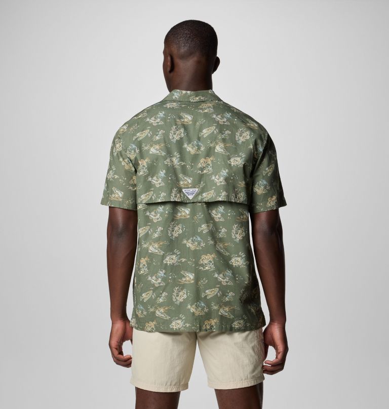 Men’s PFG Trollers Best Short Sleeve Shirt, Color: Cypress Freshfish, image 3