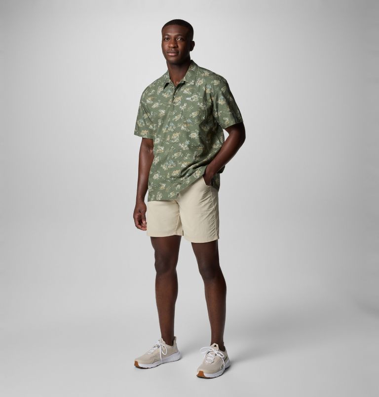 Men’s PFG Trollers Best Short Sleeve Shirt, Color: Cypress Freshfish, image 2