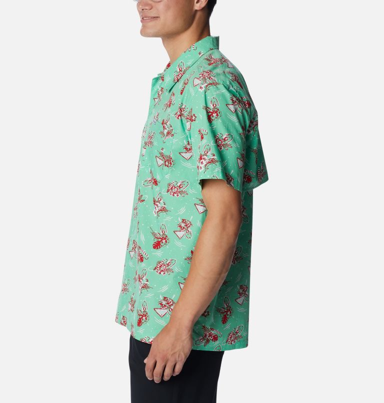 Men’s PFG Trollers Best Short Sleeve Shirt, Color: Light Jade Lite Me Up Print, image 3