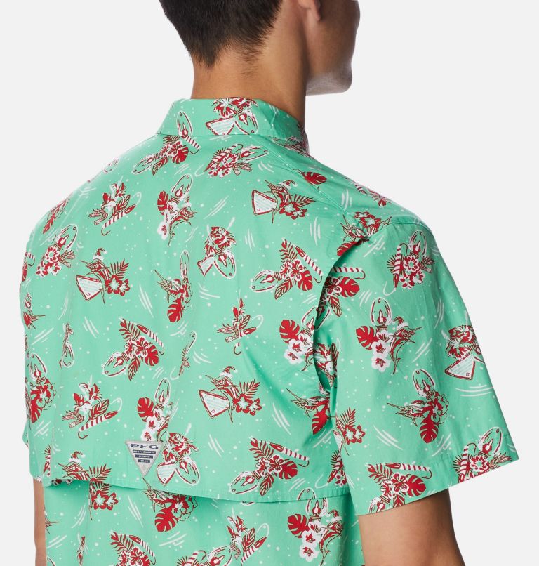 Men’s PFG Trollers Best Short Sleeve Shirt, Color: Light Jade Lite Me Up Print, image 5