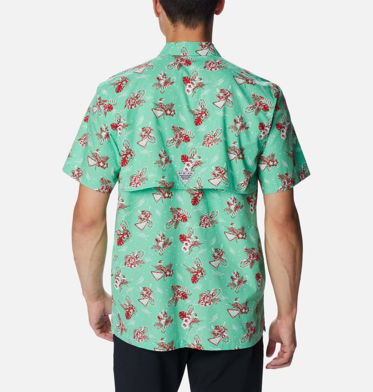 Thumbnail: Men’s PFG Trollers Best Short Sleeve Shirt, Color: Light Jade Lite Me Up Print, image 2