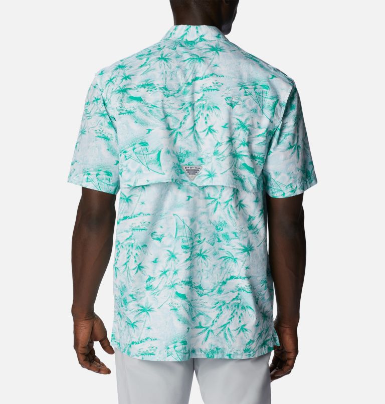 Thumbnail: Men’s PFG Trollers Best Short Sleeve Shirt, Color: Spring Blue Seaday, image 2