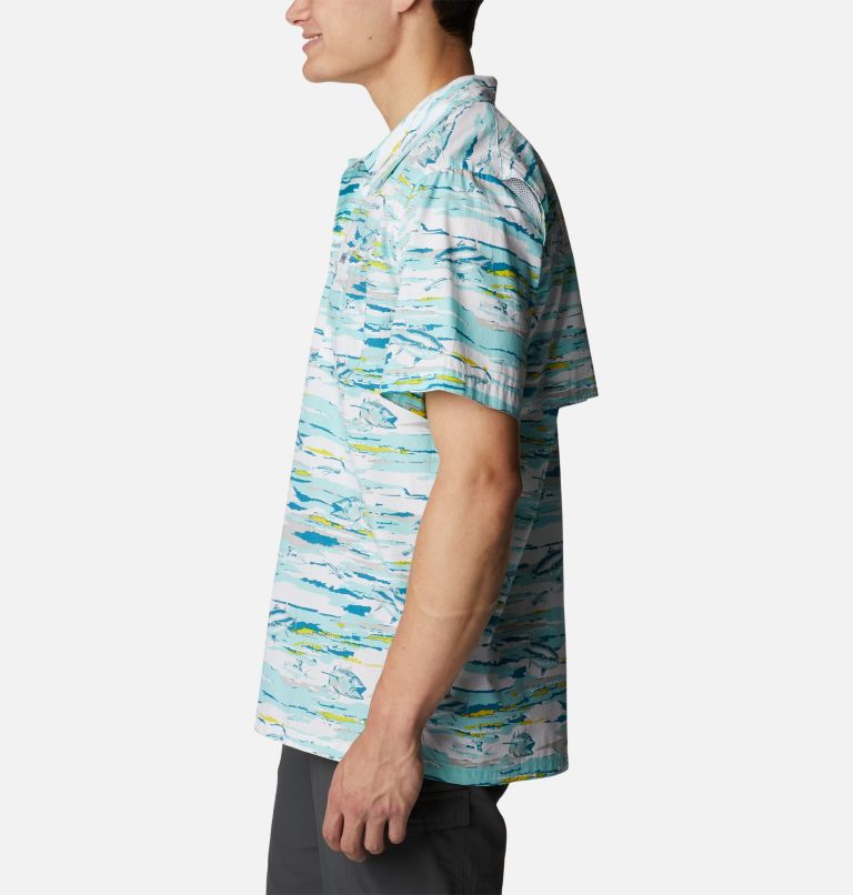 Thumbnail: Men’s PFG Trollers Best Short Sleeve Shirt, Color: Gulf Stream Flatout Print, image 3