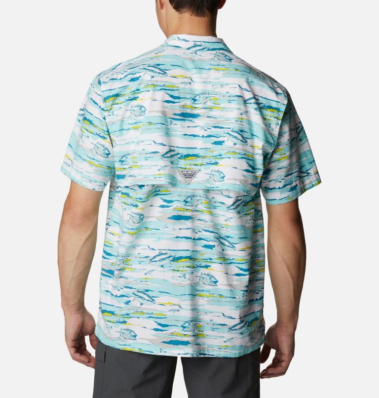 Thumbnail: Men’s PFG Trollers Best Short Sleeve Shirt, Color: Gulf Stream Flatout Print, image 2