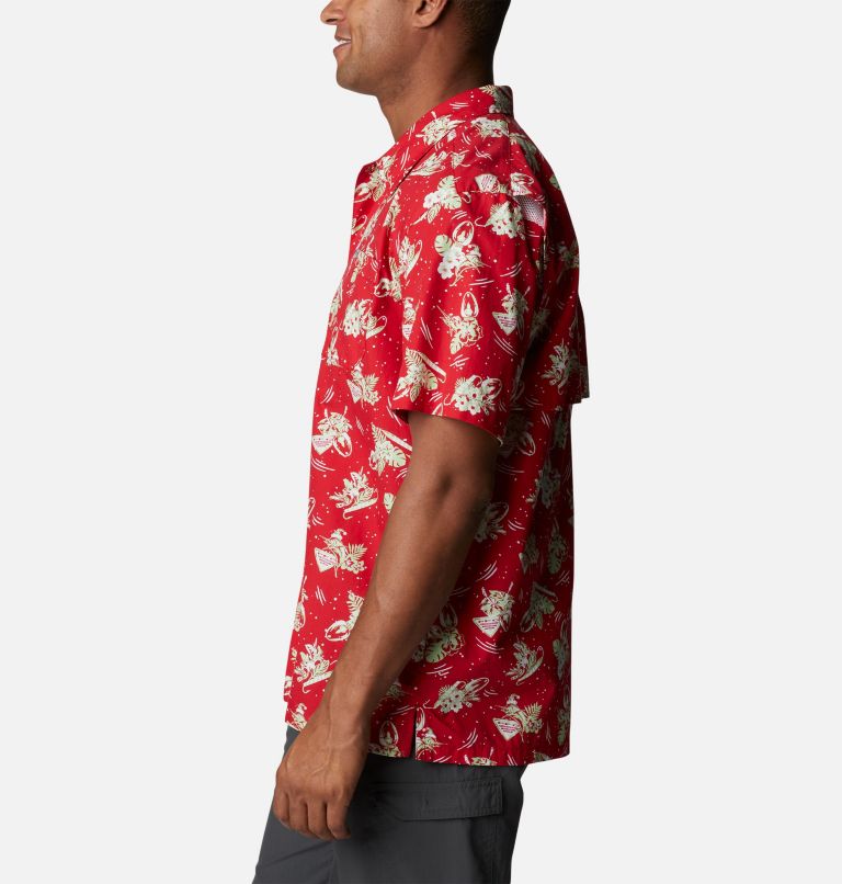 Thumbnail: Men’s PFG Trollers Best Short Sleeve Shirt, Color: Red Spark Lite Me Up Print, image 3