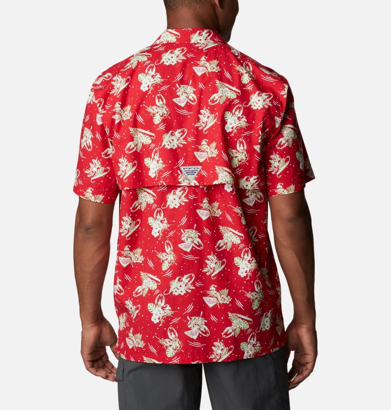 Thumbnail: Men’s PFG Trollers Best Short Sleeve Shirt, Color: Red Spark Lite Me Up Print, image 2