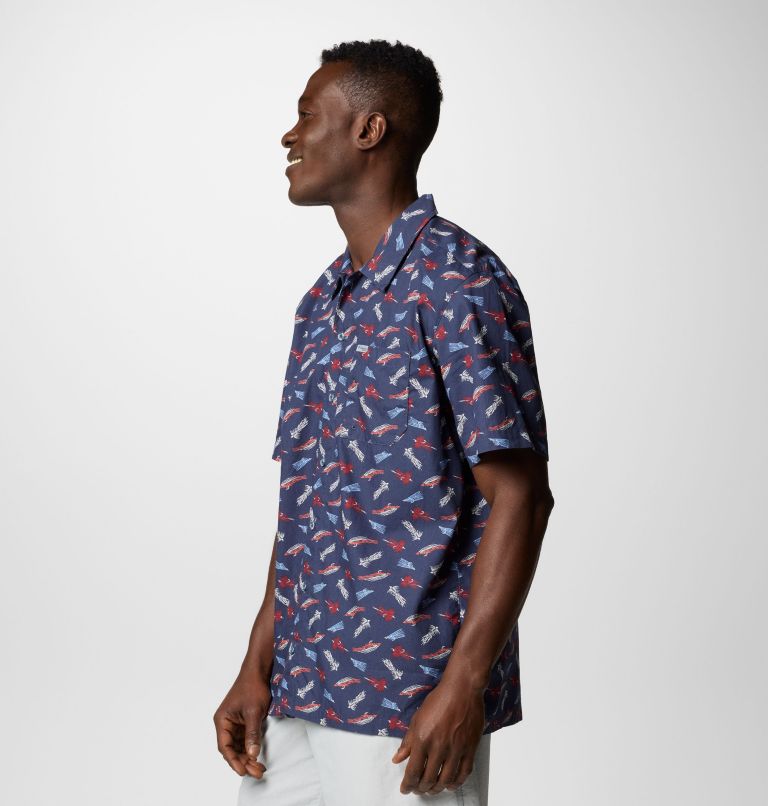 Men’s PFG Trollers Best Short Sleeve Shirt, Color: Nocturnal Fly Pride, image 4