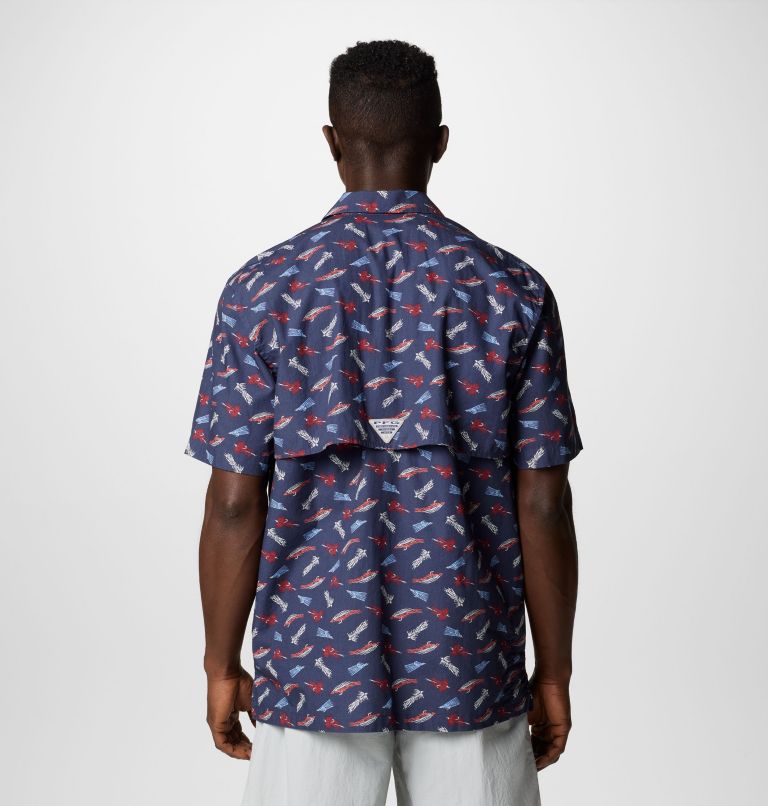 Men’s PFG Trollers Best Short Sleeve Shirt, Color: Nocturnal Fly Pride, image 3