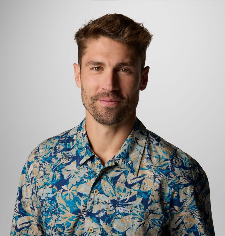 Men’s PFG Trollers Best Short Sleeve Shirt, Color: Blue Echo Wild Caught, image 5
