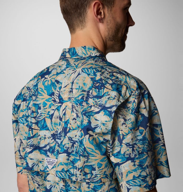 Men’s PFG Trollers Best Short Sleeve Shirt, Color: Blue Echo Wild Caught, image 6
