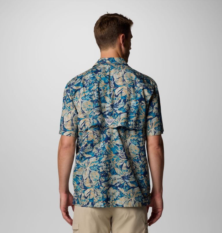 Men’s PFG Trollers Best Short Sleeve Shirt, Color: Blue Echo Wild Caught, image 3