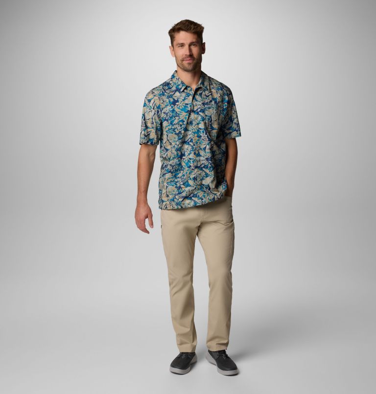 Men’s PFG Trollers Best Short Sleeve Shirt, Color: Blue Echo Wild Caught, image 2