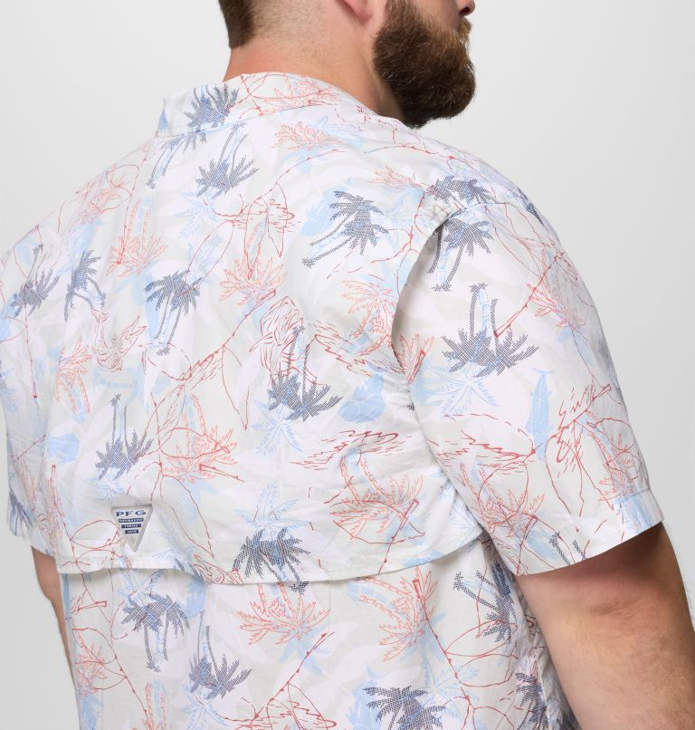 Men's PFG Trollers Best Short Sleeve Shirt – Big, Color: White Majestic Catch, image 6