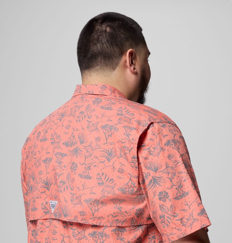 Men's PFG Trollers Best Short Sleeve Shirt – Big, Color: Faded Peach Marlin Chase, image 6
