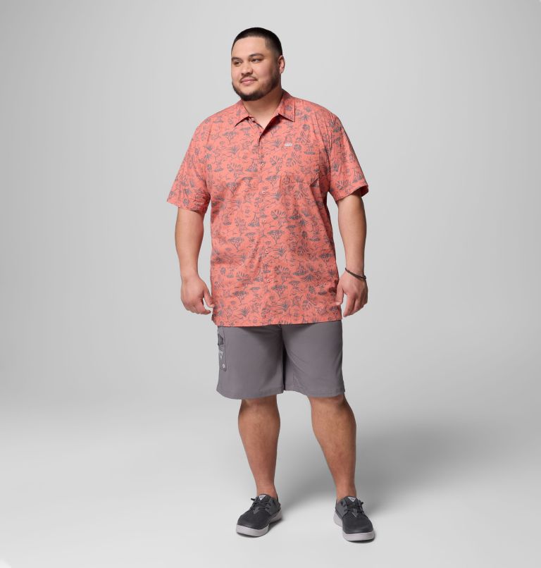 Men's PFG Trollers Best Short Sleeve Shirt – Big, Color: Faded Peach Marlin Chase, image 2