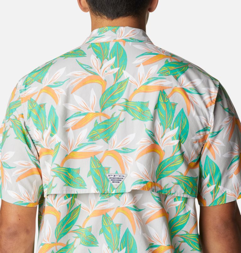 Men's PFG Trollers Best Short Sleeve Shirt – Tall, Color: Cool Grey Tuna Paradise Print