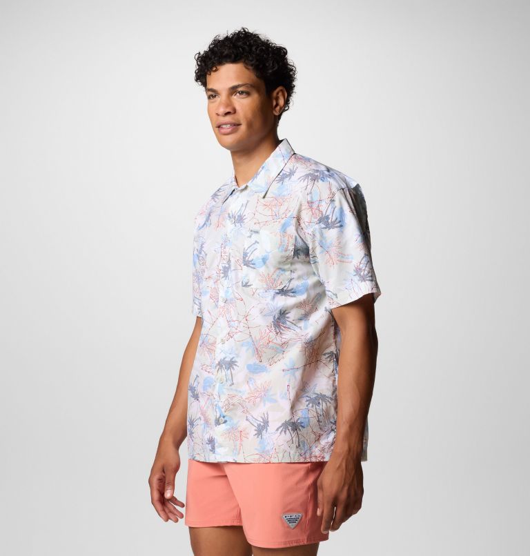 Men's PFG Trollers Best Short Sleeve Shirt – Tall, Color: White Majestic Catch, image 4