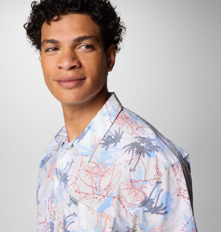 Men's PFG Trollers Best Short Sleeve Shirt – Tall, Color: White Majestic Catch, image 5