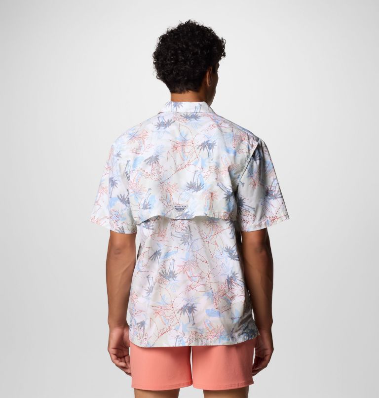 Men's PFG Trollers Best Short Sleeve Shirt – Tall, Color: White Majestic Catch, image 3