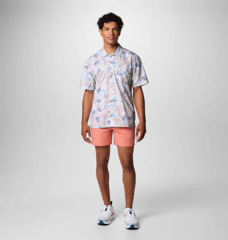 Men's PFG Trollers Best Short Sleeve Shirt – Tall, Color: White Majestic Catch, image 2