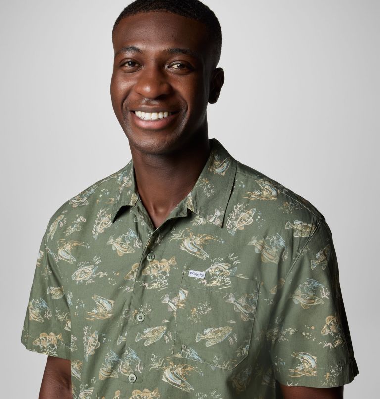 Men's PFG Trollers Best Short Sleeve Shirt – Tall, Color: Cypress Freshfish, image 5