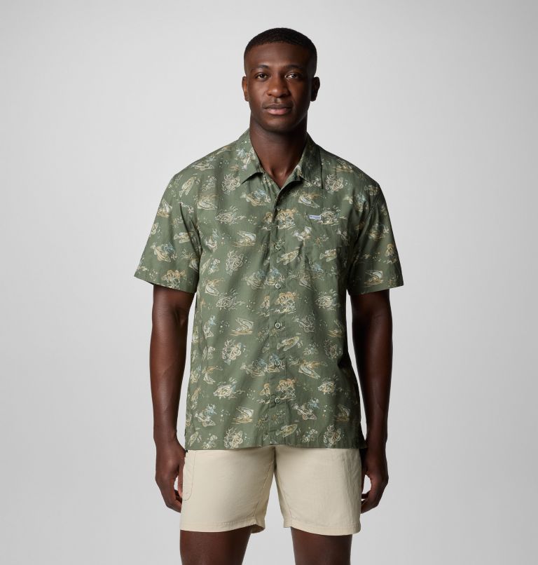 Men's PFG Trollers Best Short Sleeve Shirt – Tall, Color: Cypress Freshfish, image 1