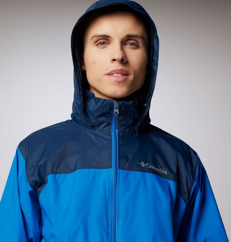 Columbia Men's Glennaker Lake Rain Jacket, Blue Jay/ Navy