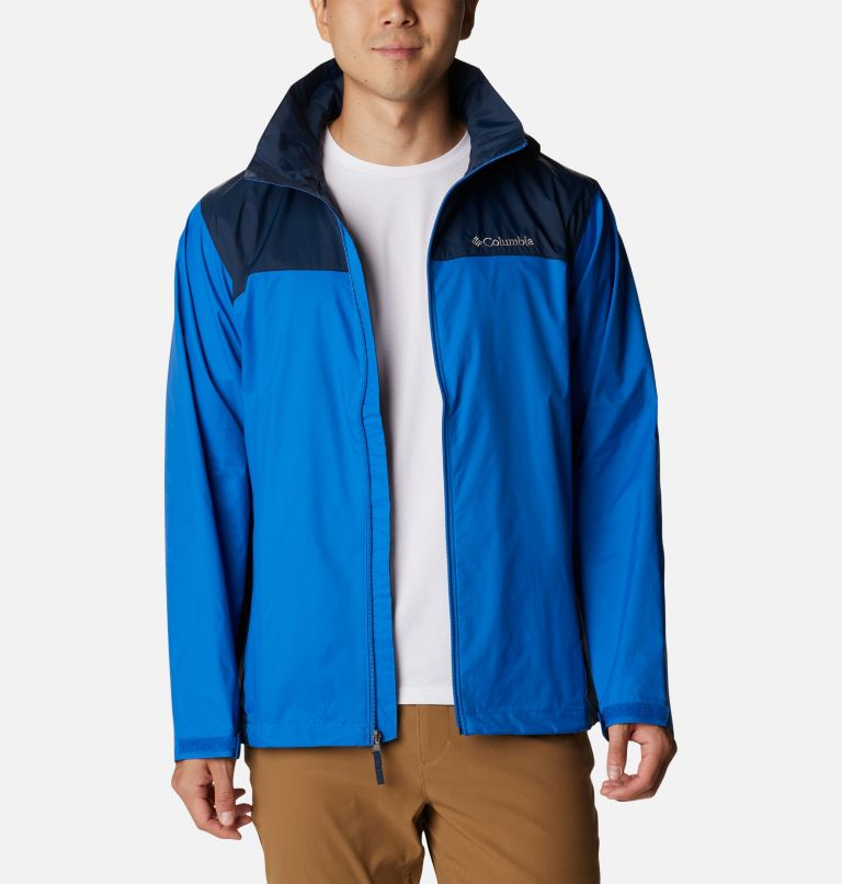 Men's Glennaker Lake Rain Jacket, Color: Blue Jay, Columbia Navy, image 9