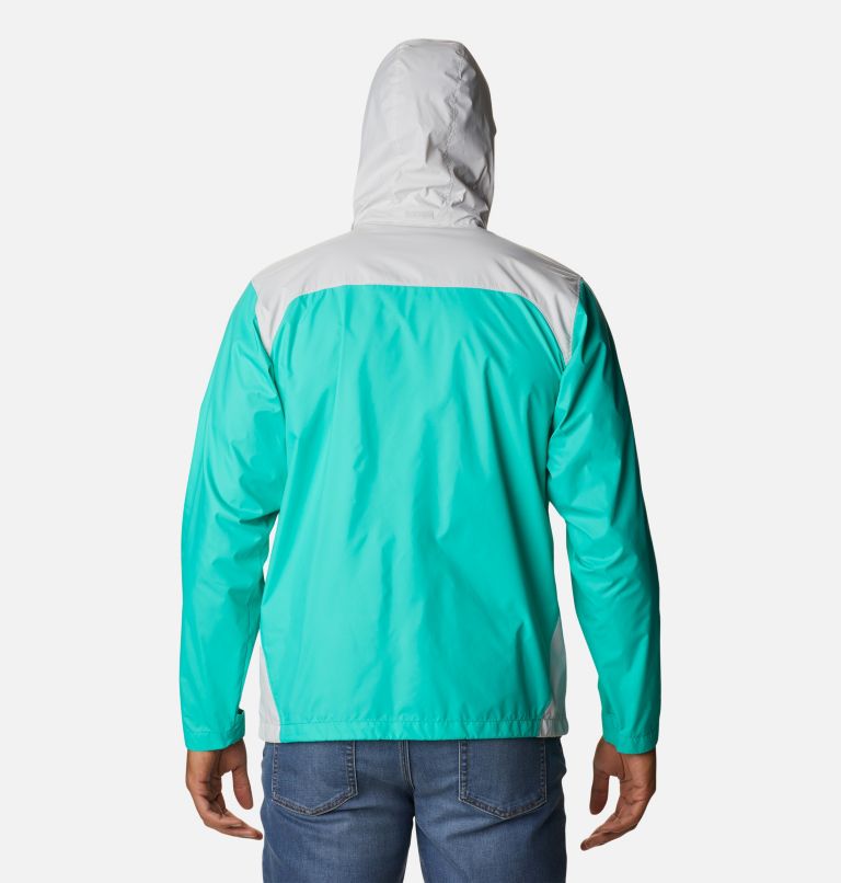 Men's Glennaker Lake Rain Jacket, Color: Electric Turquoise, Nimbus Grey