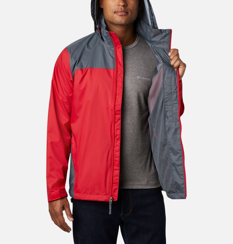 Men's Glennaker Lake Rain Jacket, Color: Mountain Red, Graphite, image 5