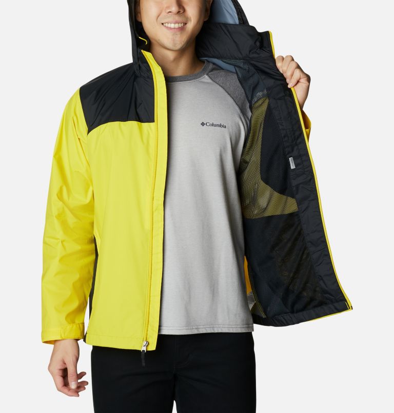 Thumbnail: Men’s Glennaker Lake Rain Jacket - Tall, Color: Laser Lemon, Black, image 4