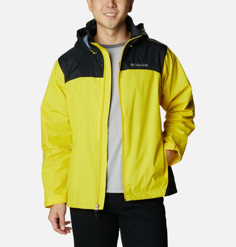 Thumbnail: Men’s Glennaker Lake Rain Jacket - Tall, Color: Laser Lemon, Black, image 7