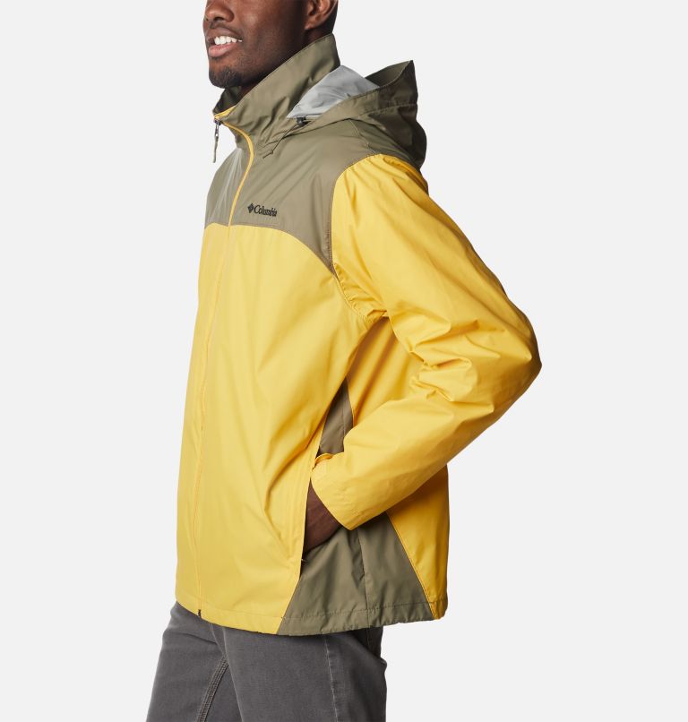 Men's Glennaker Lake Rain Jacket, Color: Golden Nugget, Stone Green, image 3