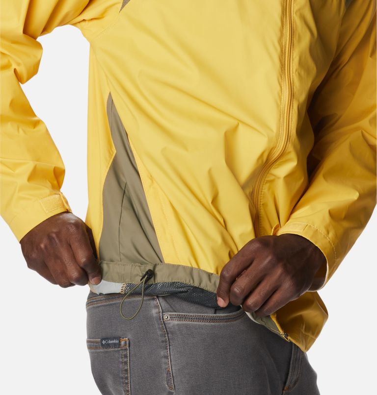 Men's Glennaker Lake Rain Jacket, Color: Golden Nugget, Stone Green, image 7