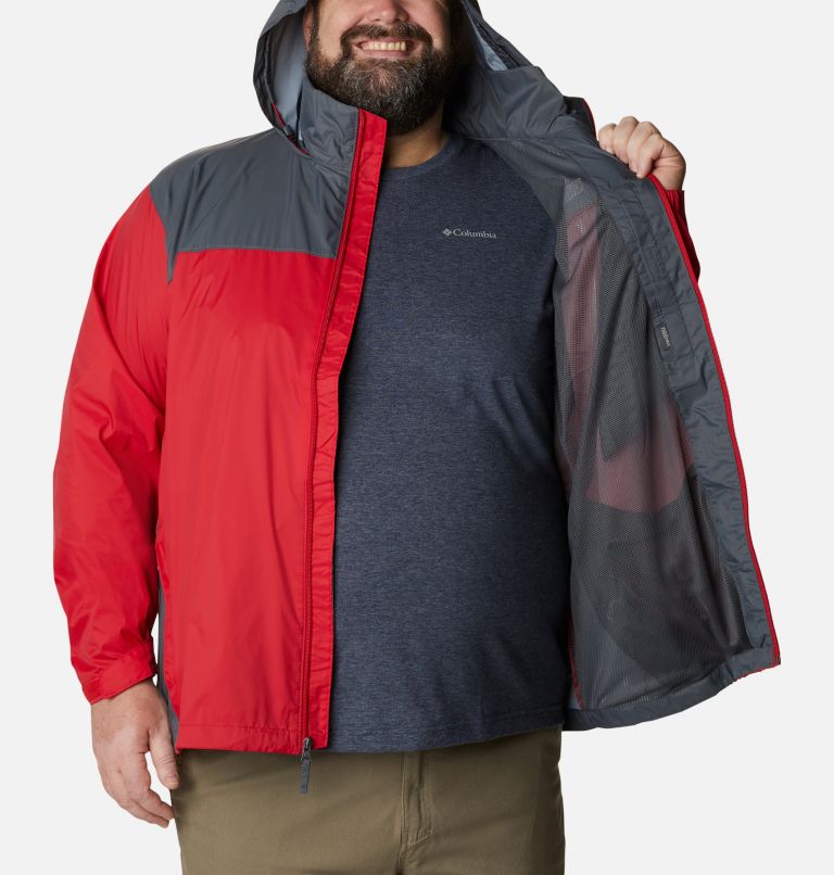 Columbia Men's Big & Tall Glennaker Lake Rain Jacket - Mountain Red, Graphite