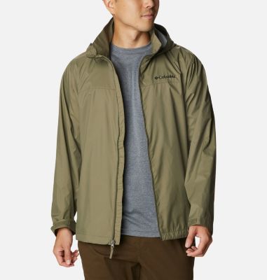 mens khaki rain jacket