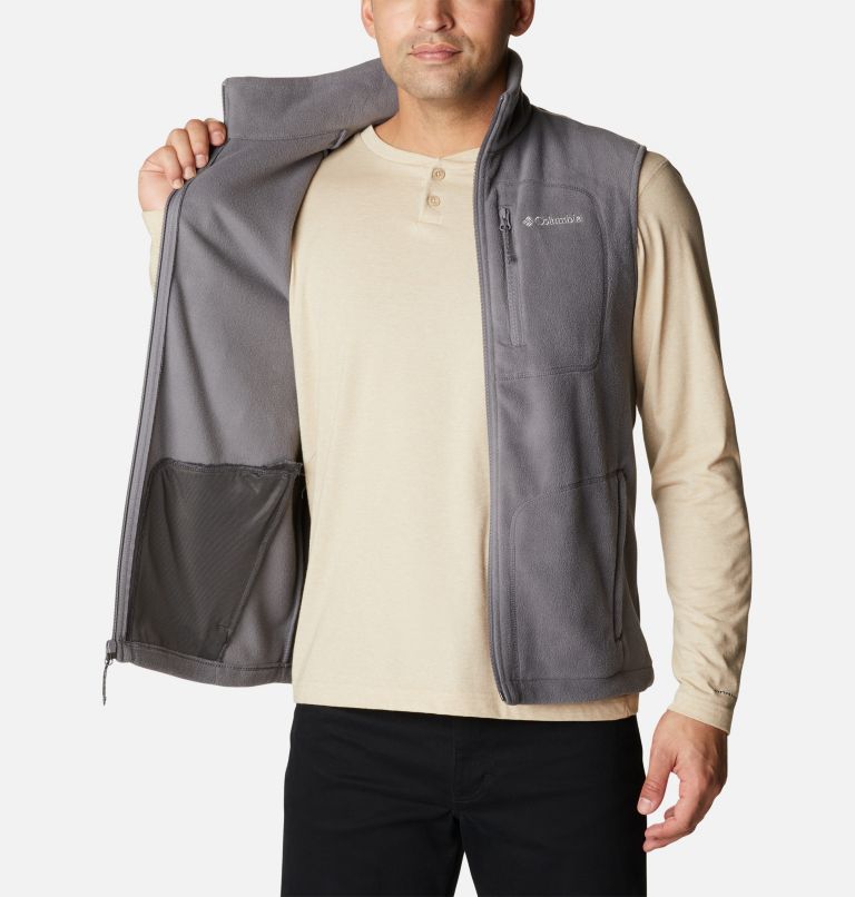  Chaleco de forro polar Columbia para hombre, Gris