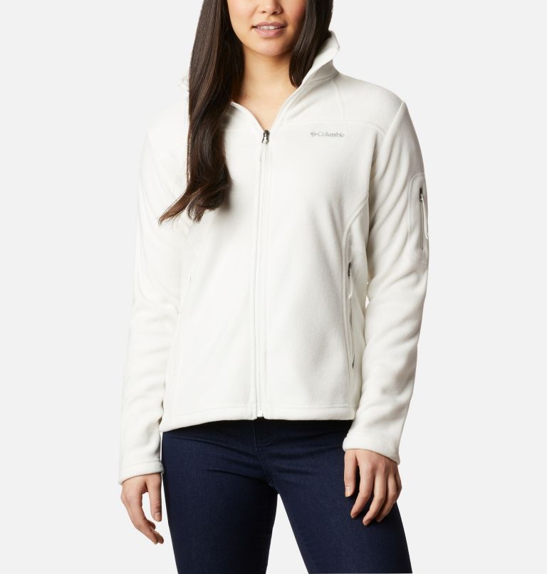 Columbia Sportswear White Fleece Full Zip Jacket Long Sleeve Women Siz -  beyond exchange