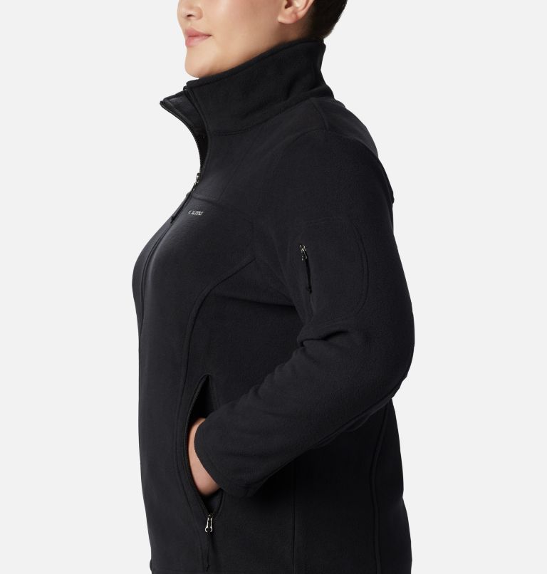 Columbia Fleece Jacket Black Zip Front (Womens 1X)